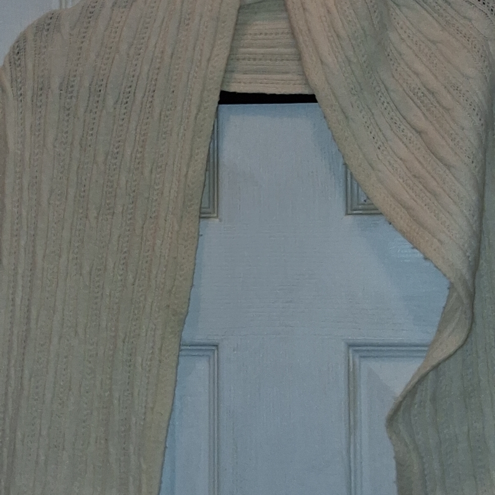Cream Ribbed Knit Scarf - Picture 3 of 5